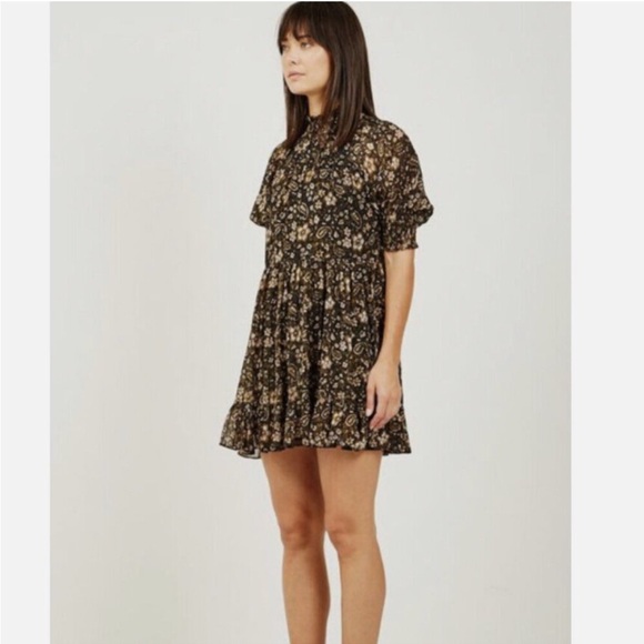 Ulla Johnson Josie Paisley Silk Dress in Forest Size 0 - Picture 2 of 8